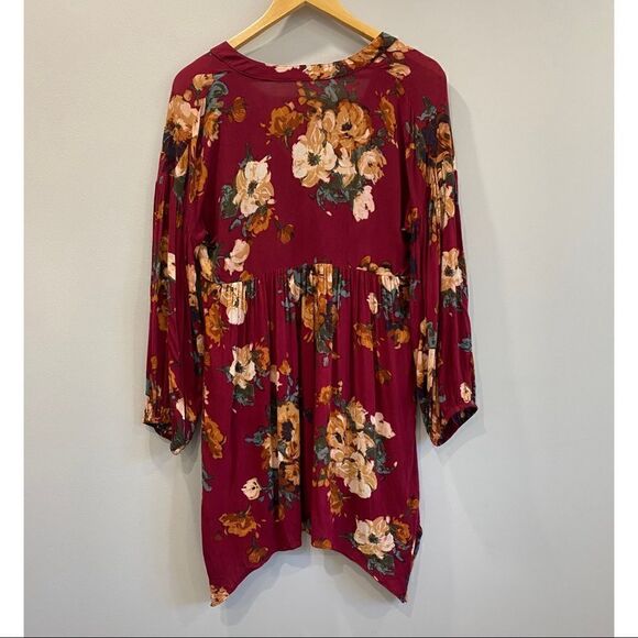 Altar’d State Long Sleeves Lace Up Floral Print Boho Blouse - Picture 5 of 7